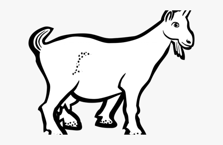 Transparent Goat Clipart Black And White - Goat Lineart, HD Png Download
