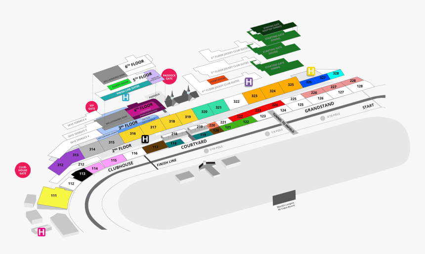 What Are The Best Seats At The Kentucky Derby - Plan, HD Png Download