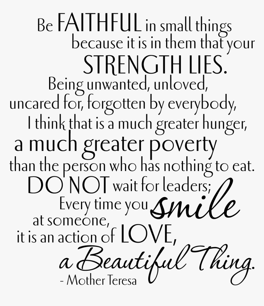 Mother Teresa - Calligraphy - Calligraphy, HD Png Download