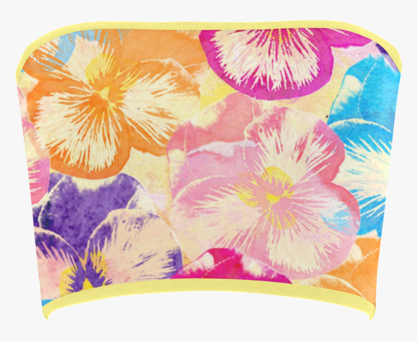Pansy Flowers Bandeau Top - Hibiscus, HD Png Download