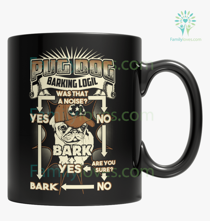 Pug Dog Barking Mug %tag Familyloves - Beer Stein, HD Png Download