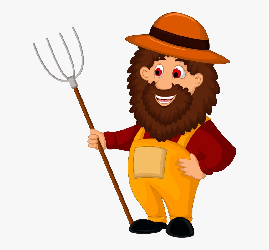 Farmer - Animal Cartoon And Blank Sign, HD Png Download
