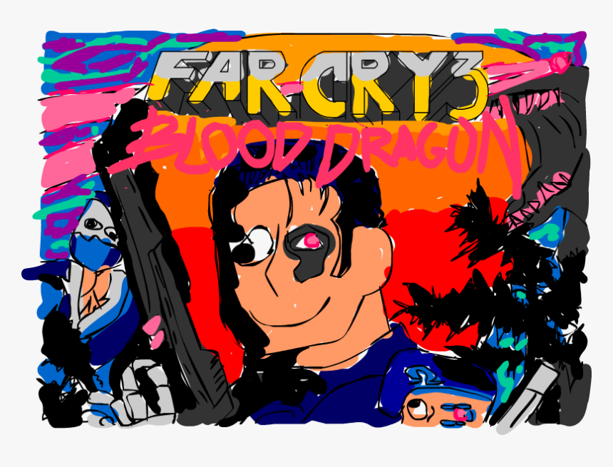 Transparent Cartoon Blood Png - Far Cry 3 Blood Dragon Posters, Png Download