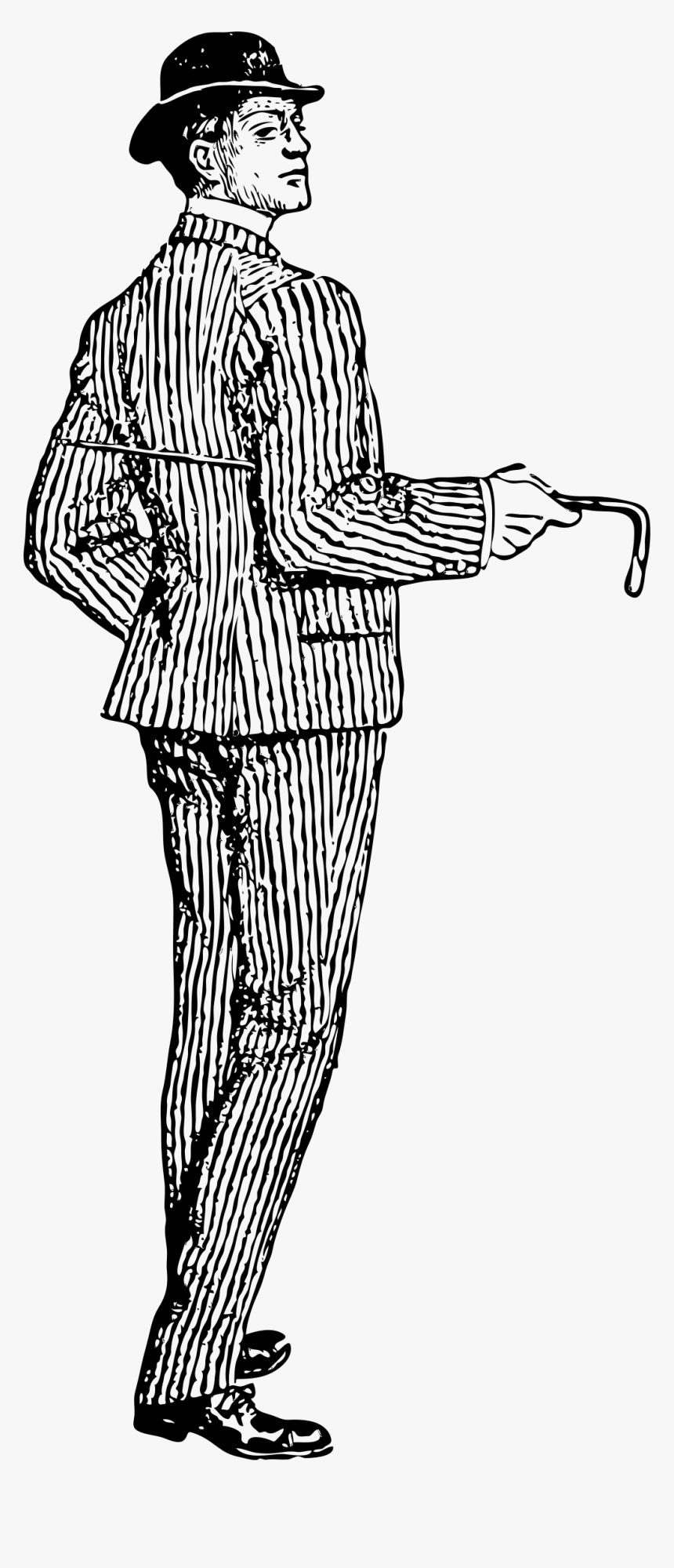 Man In Varsity Suit Clip Arts - Dapper Man With Cane, HD Png Download