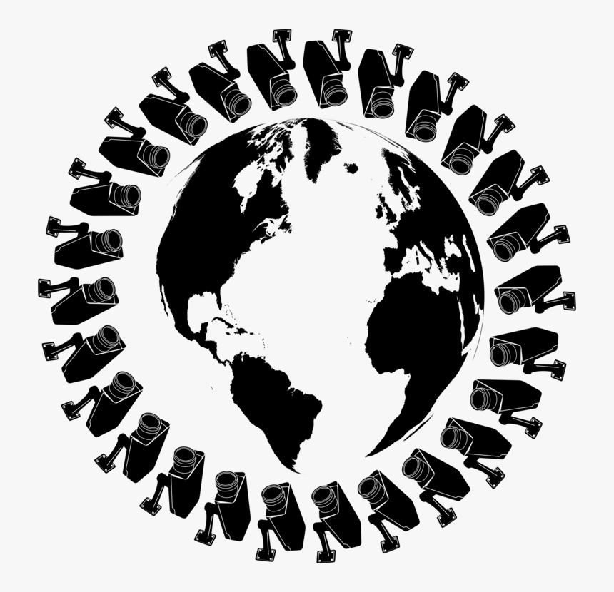 Silhouette,monochrome Photography,world - Transparent Globe Black And White, HD Png Download
