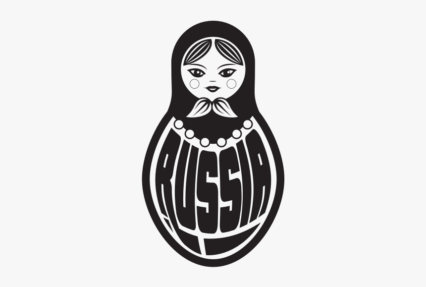 Russian Doll Silhouette - Matryoshka Doll Black And White Png, Transparent Png
