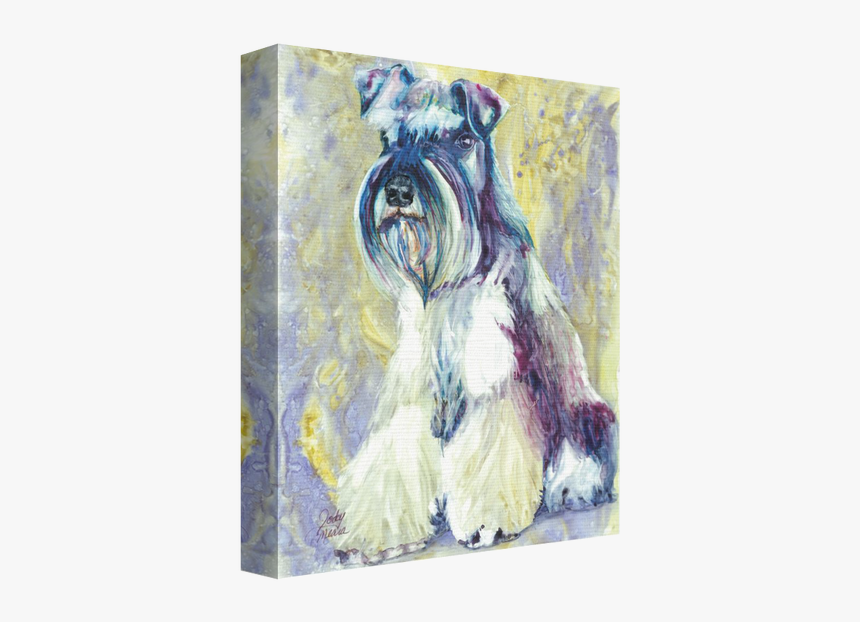 Hand Stretched Canvas Comes With An Artist Wrap - Standard Schnauzer, HD Png Download