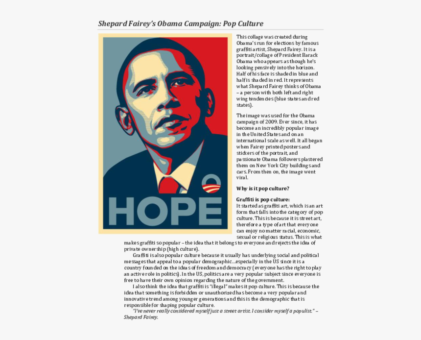 High Resolution Obama Hope, HD Png Download