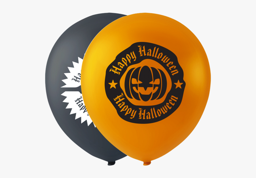 10 Halloweenballoons With Print, 10 - Halloween, HD Png Download