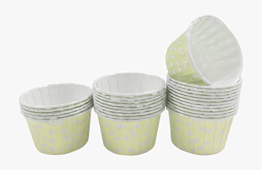 Pale Yellow With White Polka Dot Mini Cupcake Paper - Ceramic, HD Png Download