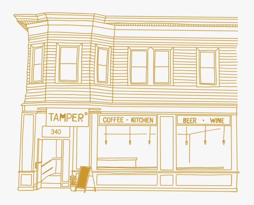 Tamper Cafe - Storefront Illustration, HD Png Download