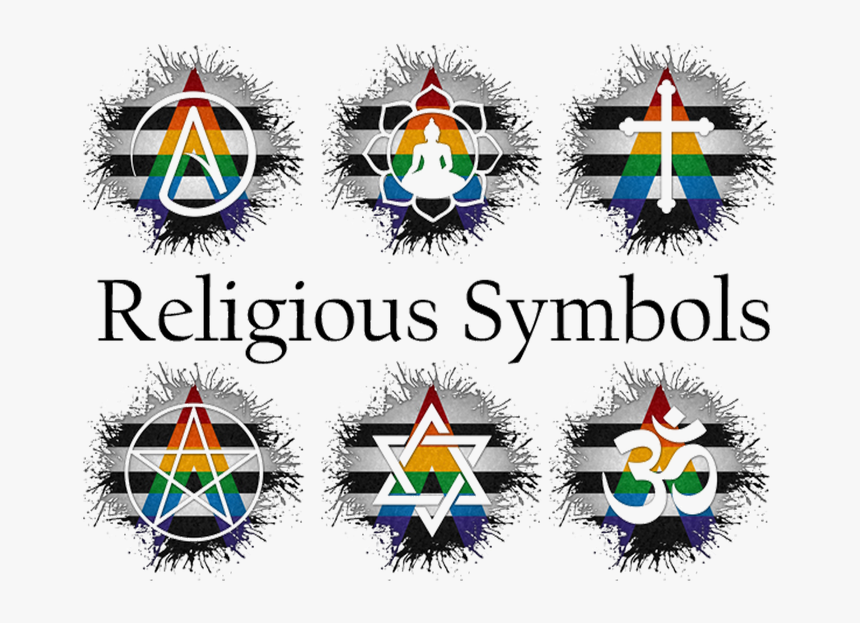 An Assortment Of Various Religious Symbols In Lgbt - Lgbt Flag Religions Symbols, HD Png Download