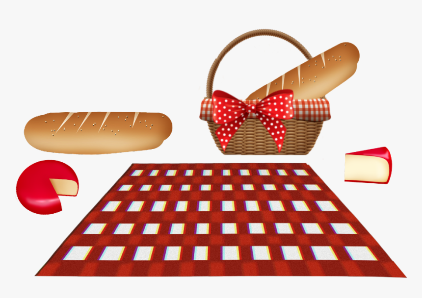 #picnic #scpicnic #basket #frenchbread #cheese #tablecloth, HD Png Download