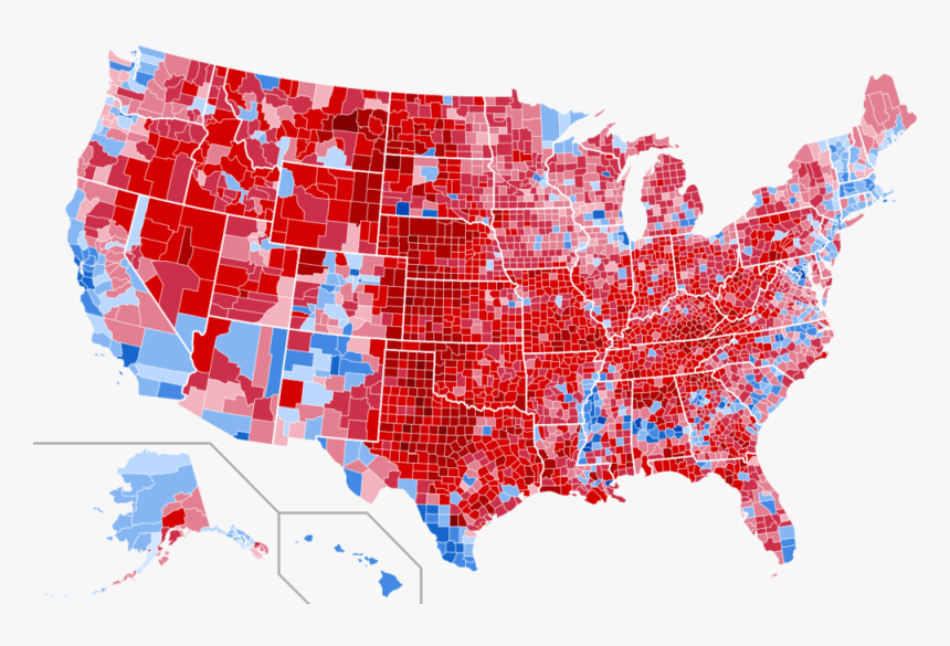 Flyover Country Stories - Us Election Map By County 2016, HD Png Download