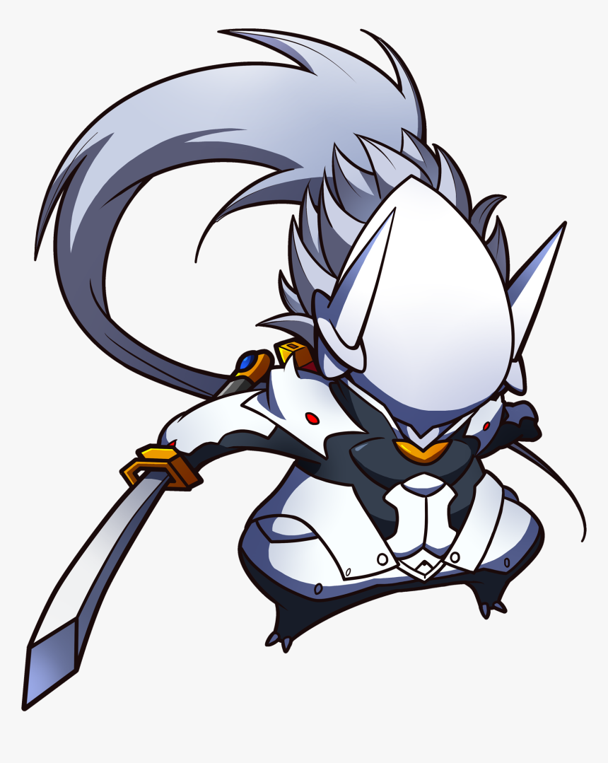 Hakumen Blazblue Chrono Phantasma Chibi Art - Chibi Hakumen, HD Png Download