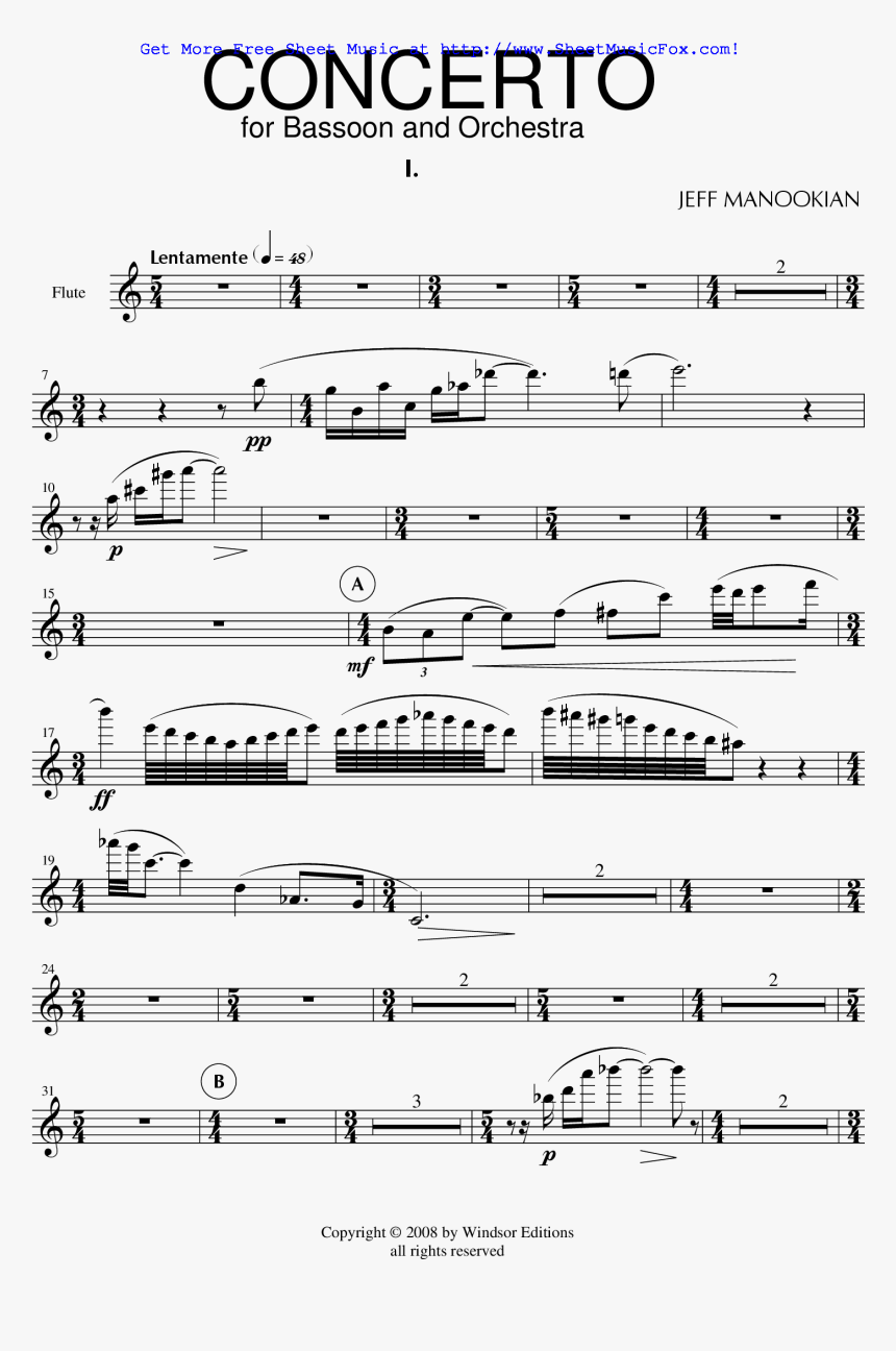 Bassoon Concerto Sheet Music - Sheet Music, HD Png Download