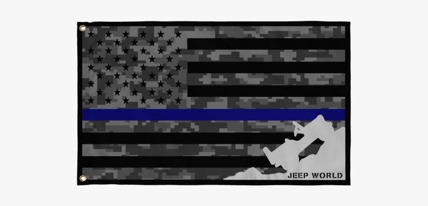 Jeep World Usa Back The Blue Jeep Flag - Digital Camo American Flag, HD Png Download