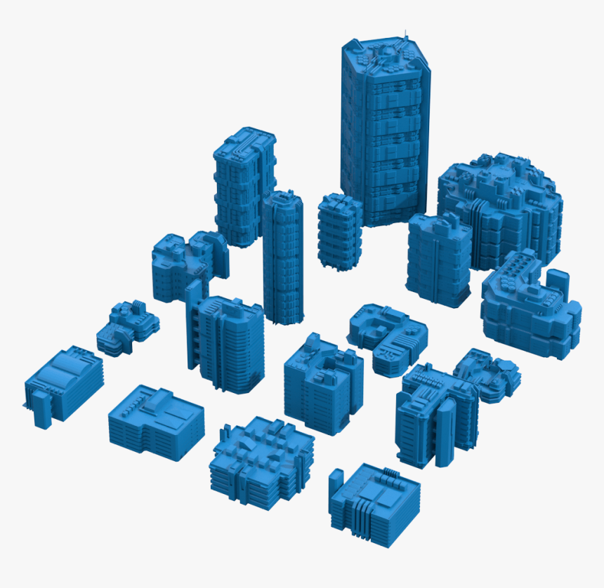 Low Poly Sci Fi Buildings, HD Png Download