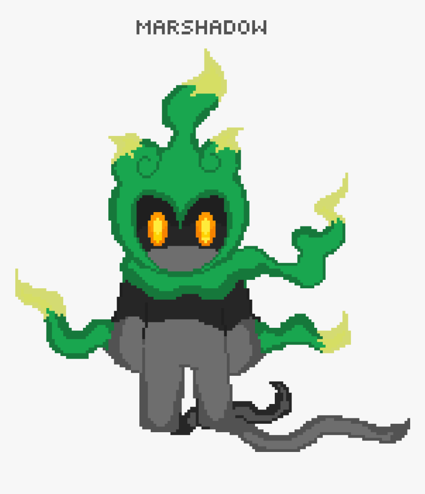 Green,cartoon,fictional Character,clip Design,logo,art - Marshadow Shiny Transparent Background, HD Png Download