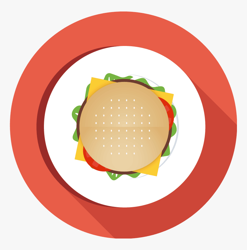 Hamburger Burger On Plate Small Business Saturday - Illustration, HD Png Download