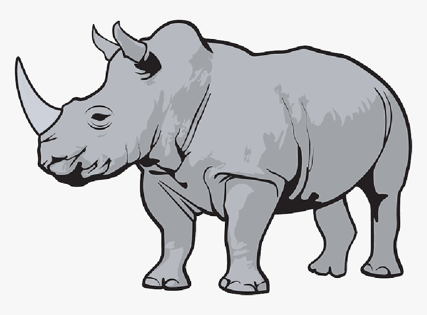 One Horned Rhino Clipart