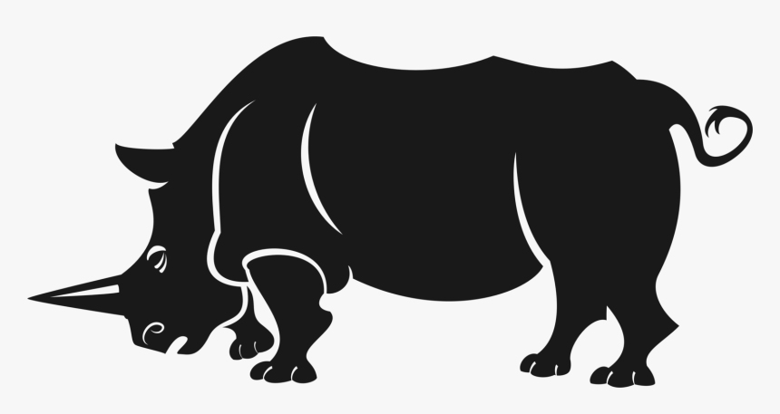 Livestock,monochrome Photography,carnivoran - Rhino Clipart Black And White, HD Png Download