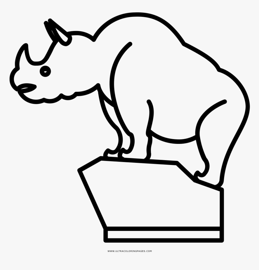 Rhinoceros Coloring Page - Cartoon, HD Png Download