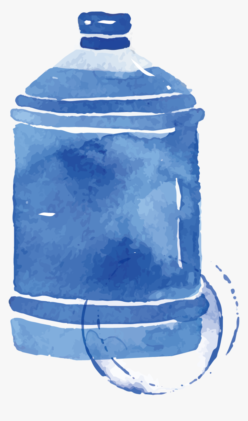 Watercolor Painting - Water Bottle, HD Png Download