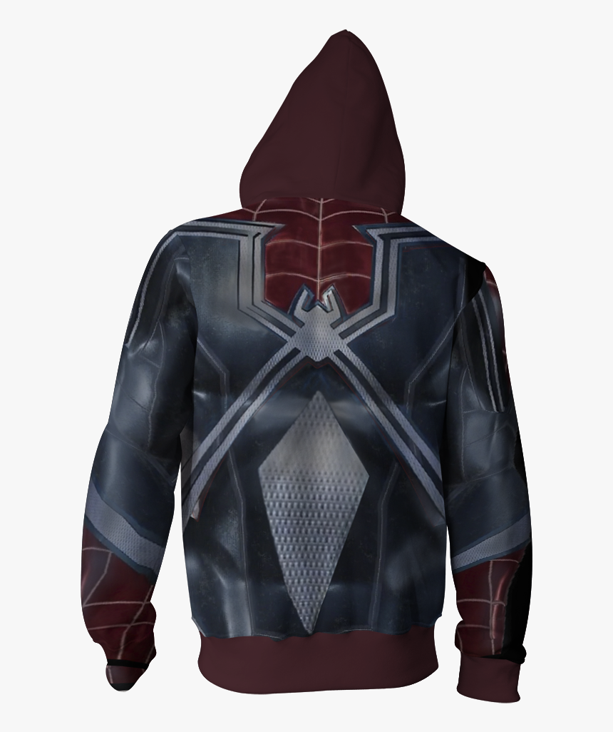 Spider Man Ps4 Spider Man Dlc Cosplay Zip Up Hoodie - Spider Man Stealth Suit Hoodie, HD Png Download