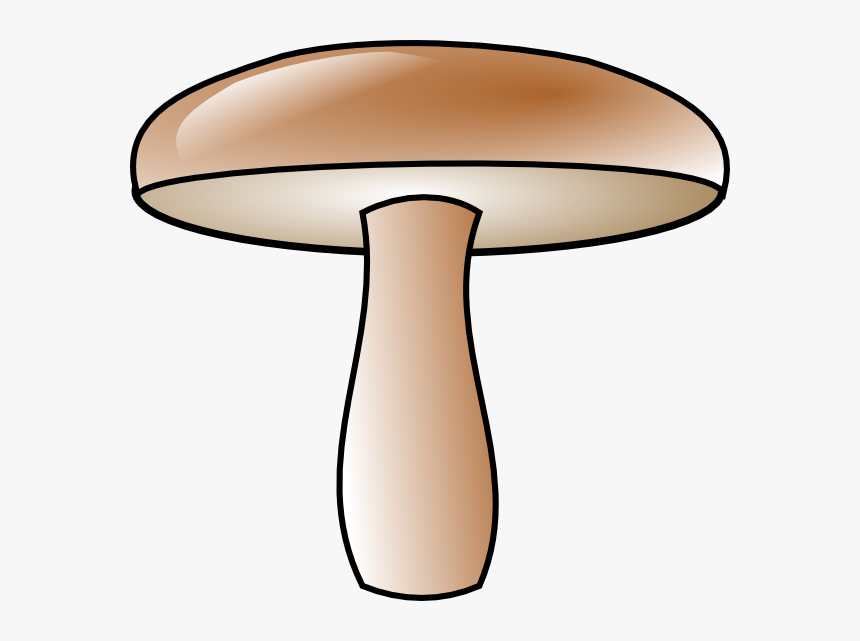 Sliced Mushroom Clipart Black And White - Simple Mushroom Cartoon, HD Png Download