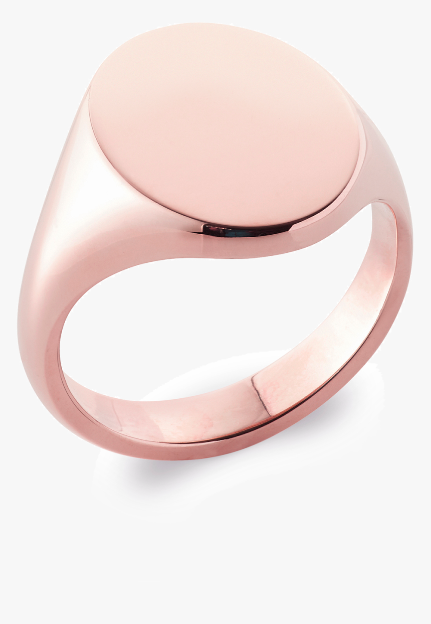 9ct Rose Gold Signet Ring, Oxford Oval - Ring, HD Png Download