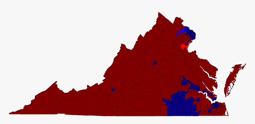 Virginia House Of Delegates Election Results Map 2015 - Virginia Electoral Map 2017, HD Png Download
