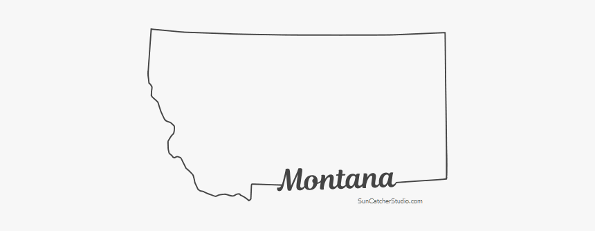 Free Montana Outline With State Name On Border, Cricut - Line Art, HD Png Download