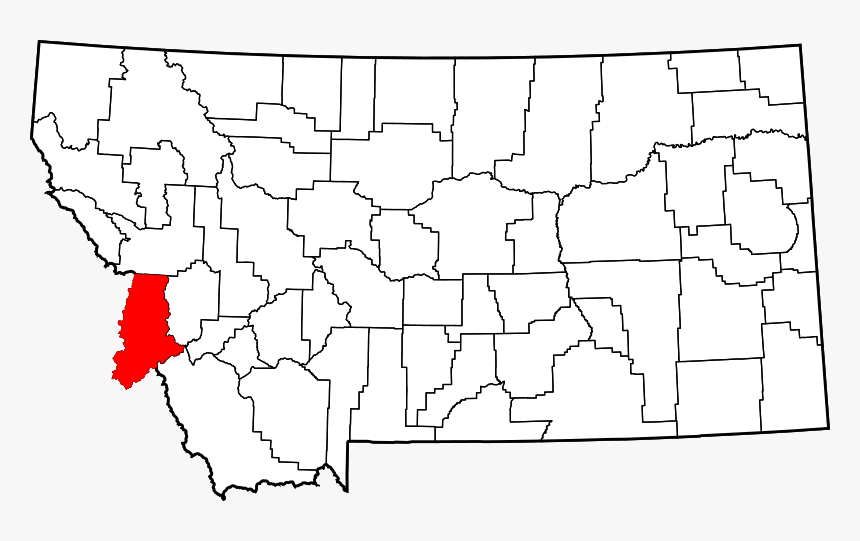 Map Of Montana Highlighting Ravalli County - Dawson County Montana Map, HD Png Download