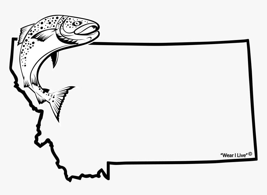 Wear I Live - Montana Black And White Clipart, HD Png Download