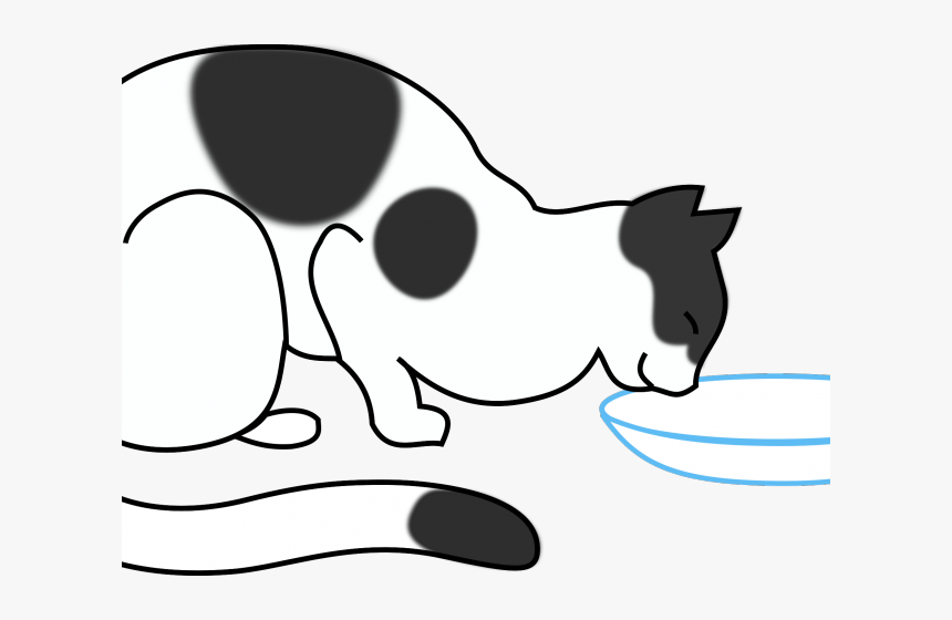 Milk Clipart Milk Drink - Cat Drinking Clip Art, HD Png Download