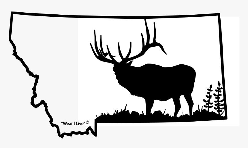 Transparent Elk Silhouette Png - Montana Clipart, Png Download