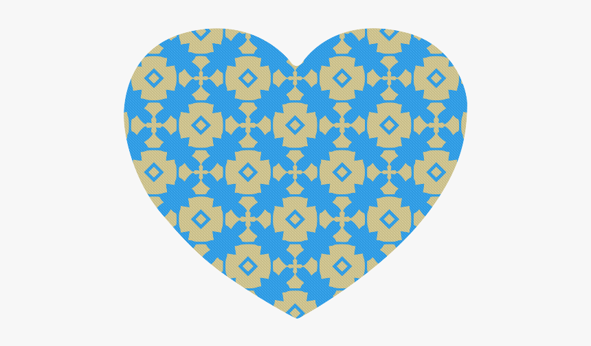 Blue Gold Geometric Heart-shaped Mousepad - Heart, HD Png Download