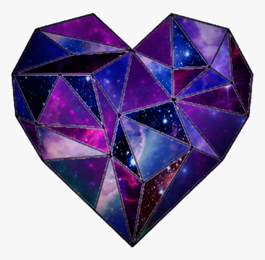 #space #heart #shape #triangle #purple #blue #black - Blue Purple And Black Heart, HD Png Download