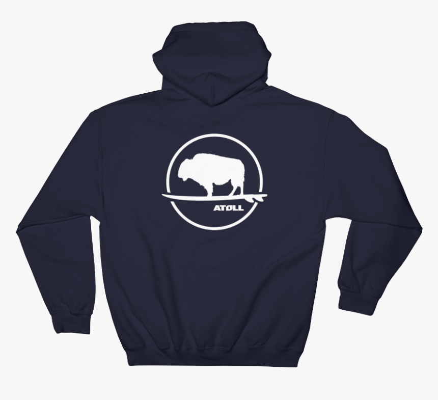 Circled Bison White W Larger Logo Mockup Back Flat - Hoodie Black Hd Front, HD Png Download