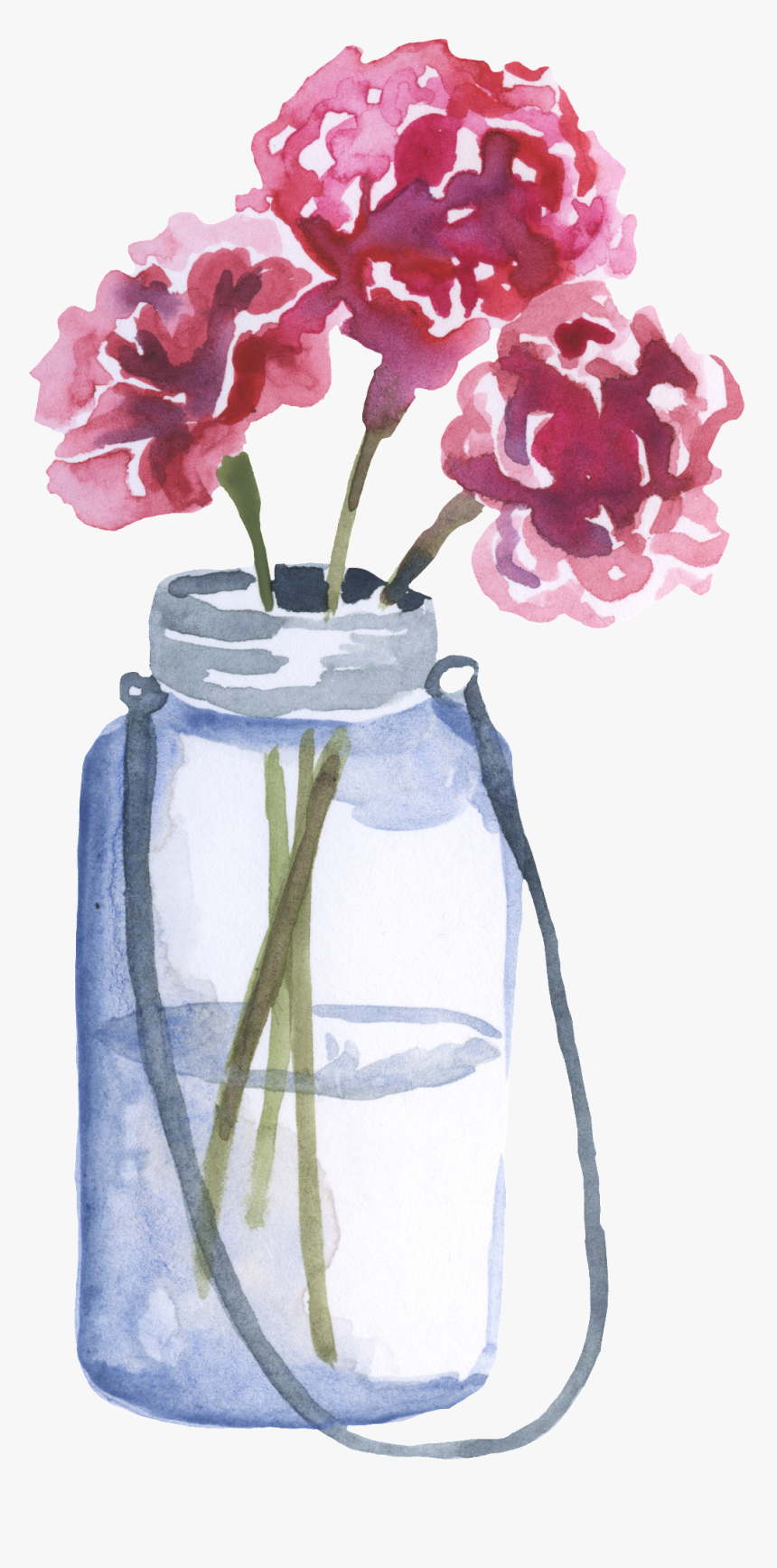Purple Flower Arrangement Transparent Decorative - Transparent Mason Jar Flowers Png, Png Download