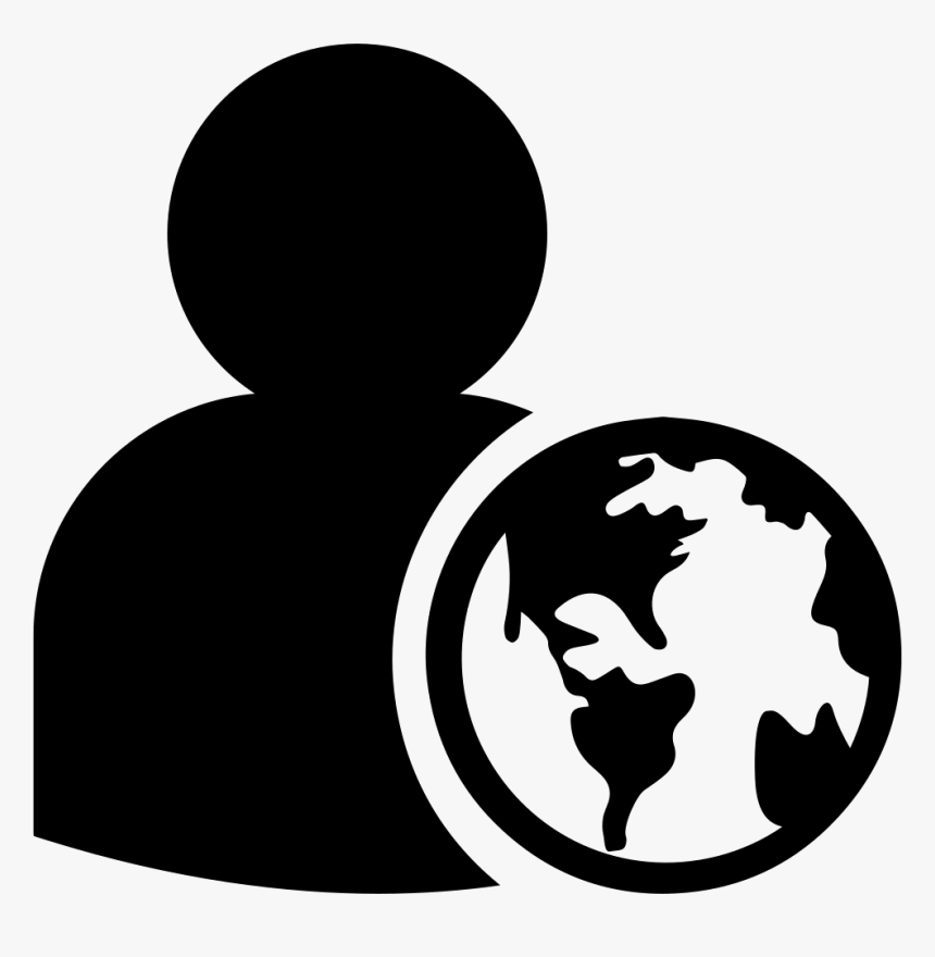 Profile User With Earth Symbol - Globe Stand Icon Png, Transparent Png