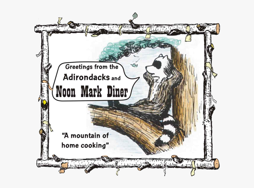 Cartoon Of Raccoon Lounging In Crook Of Tree With Caption - Noonmark Diner, HD Png Download