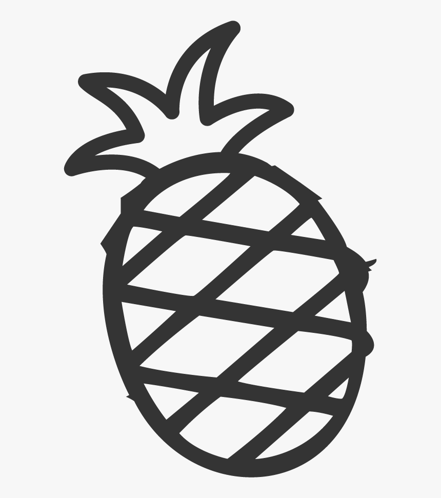 Black And White Pineapple Png, Transparent Png