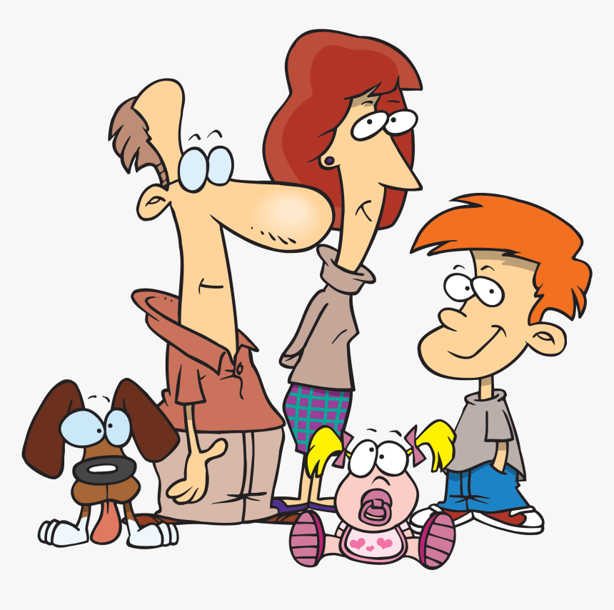 Father Mother Son Daughter Dog, HD Png Download