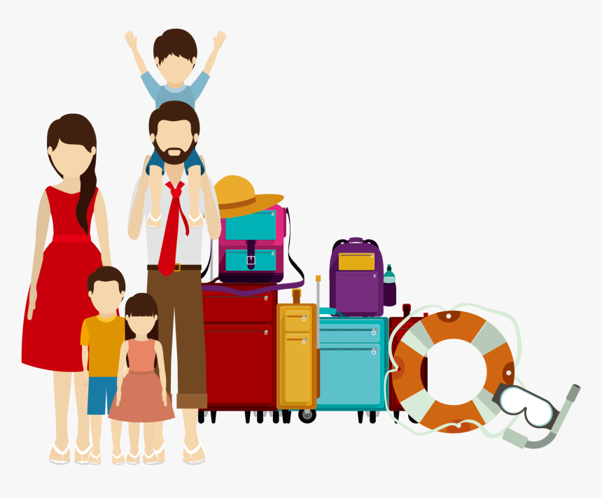 Cartoon Pictures Of Families - Family Travel Illustration Png, Transparent Png