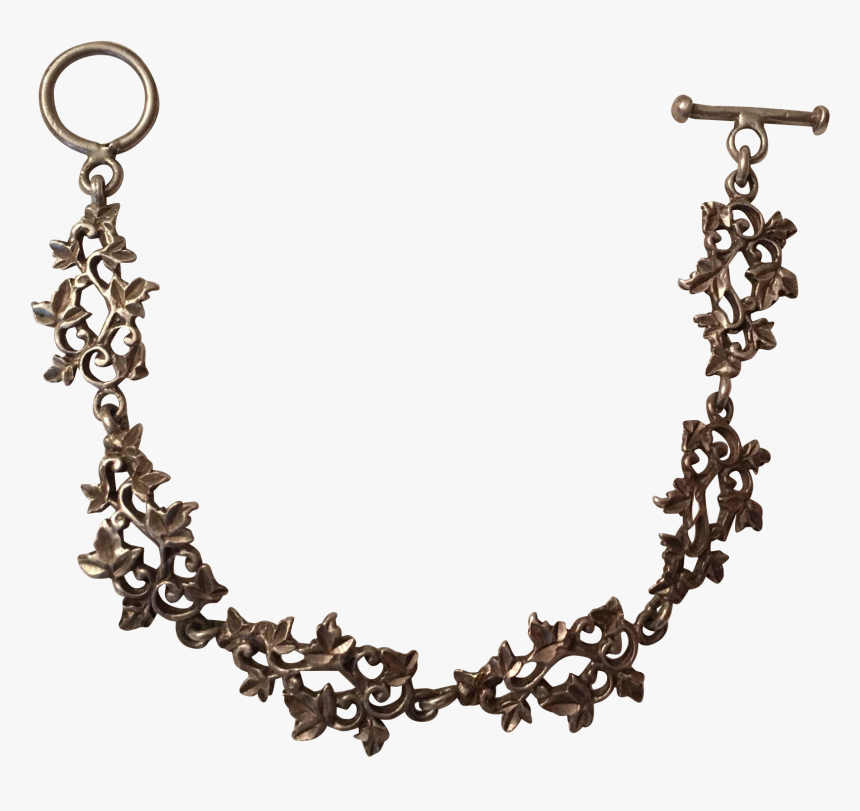 Vintage Sterling Silver Mexico Ivy Leaf Link Bracelet - Necklace, HD Png Download