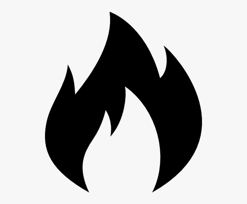 Bbq Fire - Fire Emoji Black And White, HD Png Download