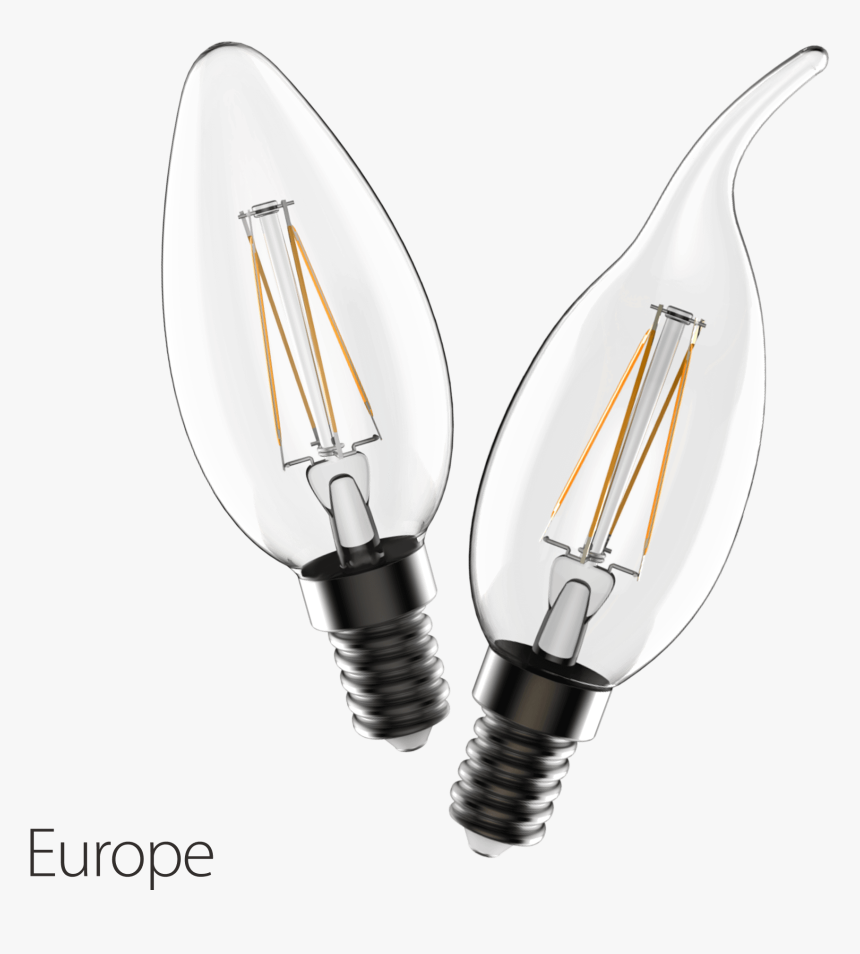 B35/ba35 Led Filament Candle Light - Incandescent Light Bulb, HD Png Download