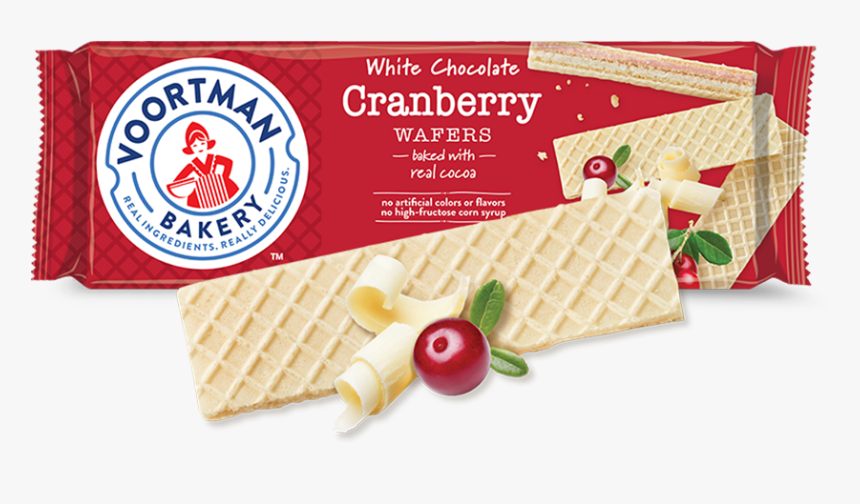 White Chocolate Cranberry Wafers - Voortman Strawberry Wafer Cookies, HD Png Download